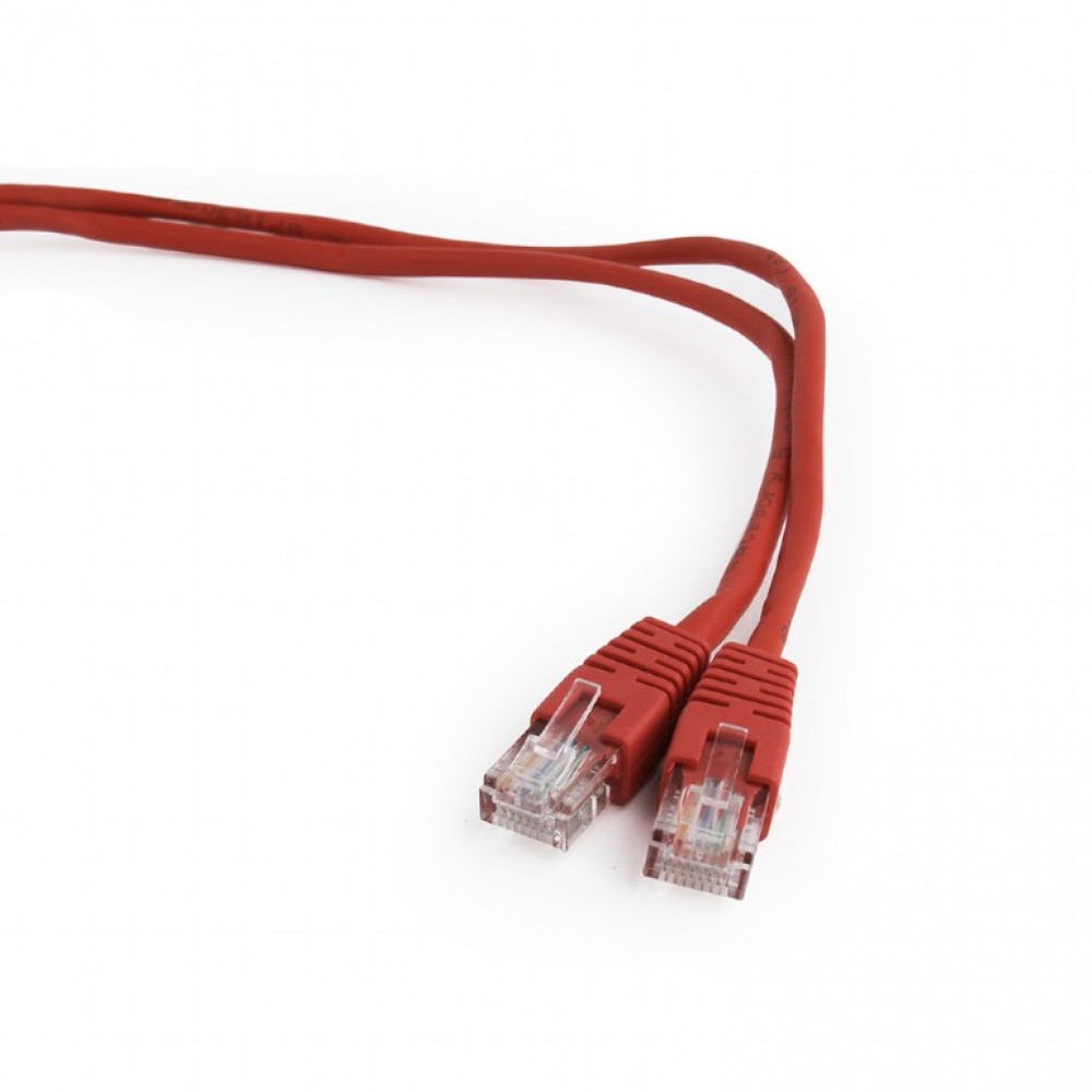 Патч-корд Cablexpert UTP (PP12-0.25M/R) литой, Cat.5e, 50u, CCA, 0.25м, красный