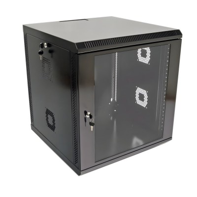 Шкаф настенный CMS 12U, 600x600, UA-MGSWA126B, акрил, черный