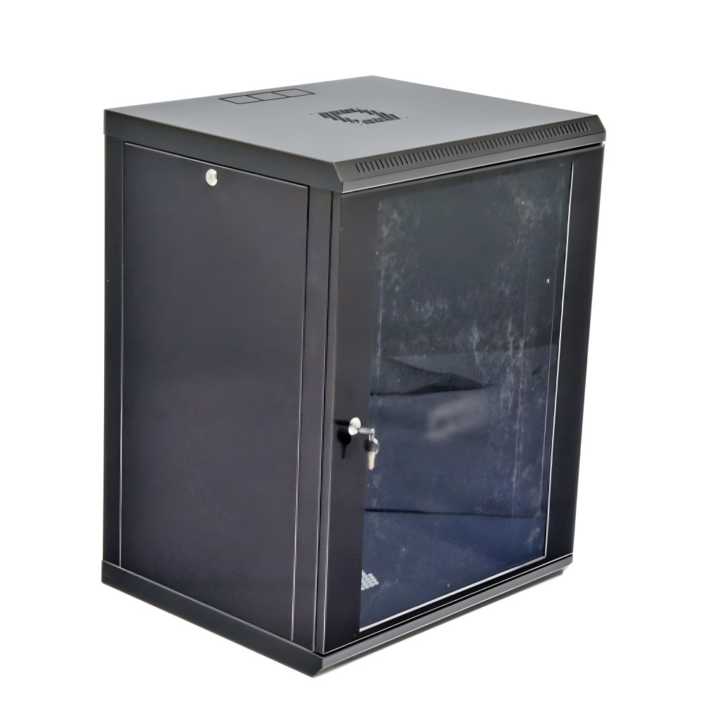 Шкаф настенный CMS 15U, 600x600, UA-MGSWL156B, акрил, черный