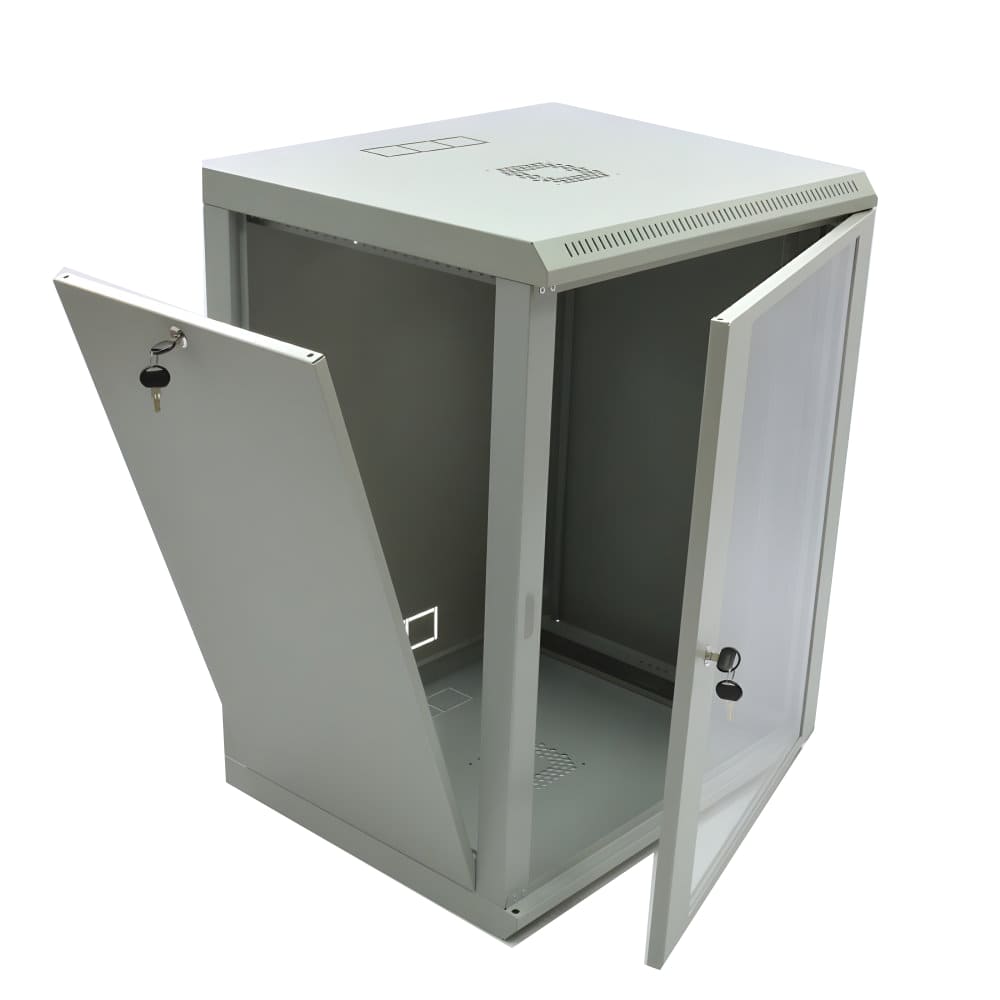 Шкаф настенный CMS 18U, 600x600, UA-MGSWL186G, акрил, серый