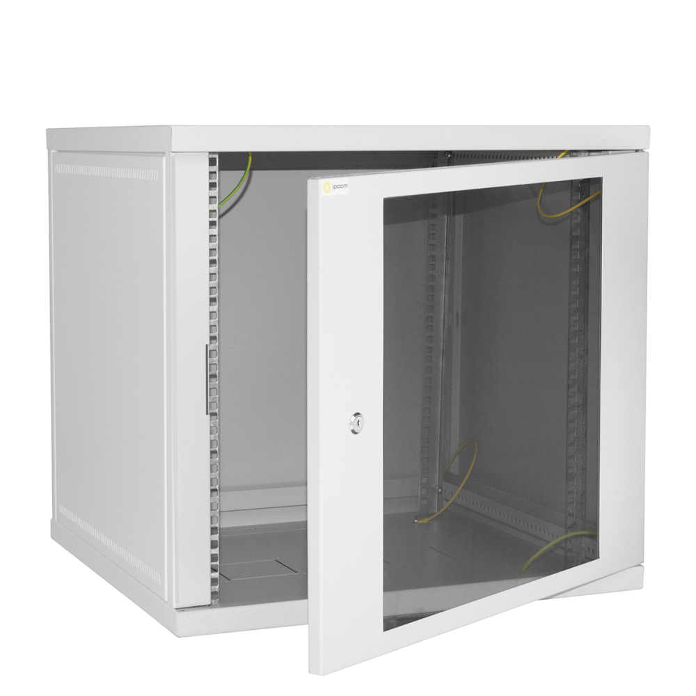 Шкаф настенный IPCOM 12U 600x600, СН-12U-06-06-ДС-1, стекло