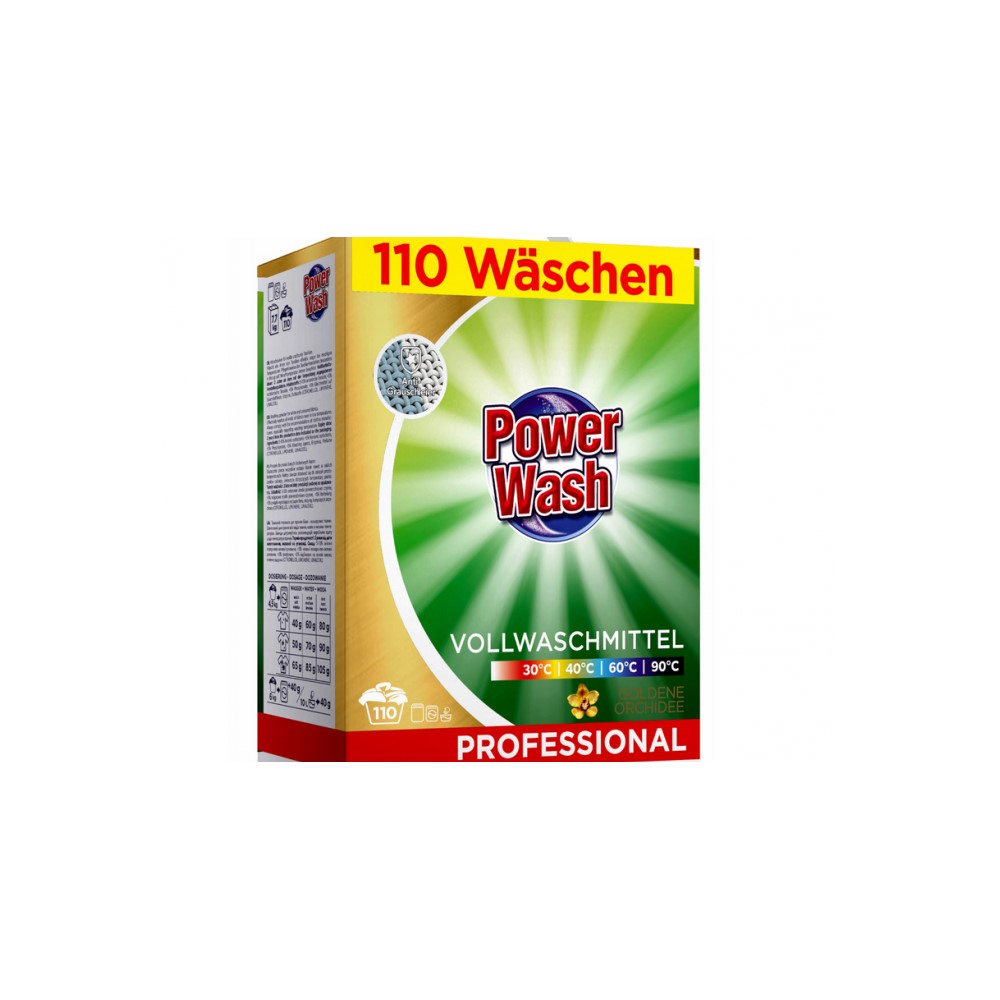 Стиральный порошок Power Wash Professional Vollwaschmittel 7.7 кг, 110 циклов стирки, картон (4260145998112)