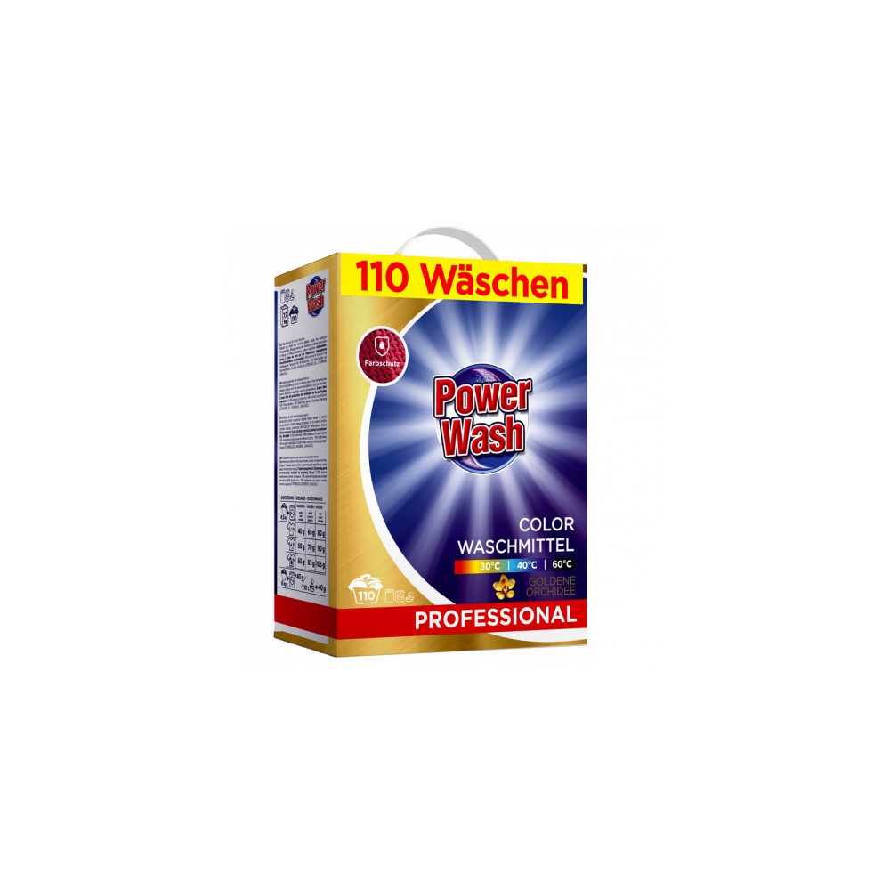 Пральний порошок Power Wash Professional Color 7,7 кг, для кольорової білизни, 110 циклів прання, картон (4260145998198)