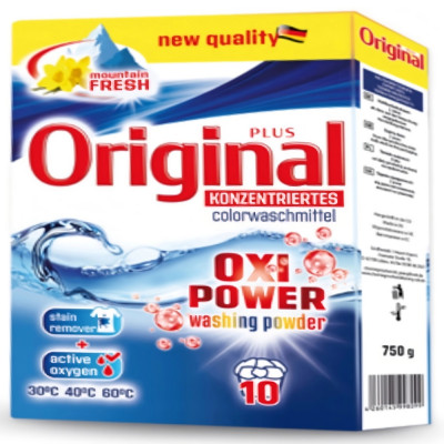 Пральний порошок Original Plus Color 750 г, для кольорової білизни з активними речовинами, 10 циклів прання, картон (4260145998099)
