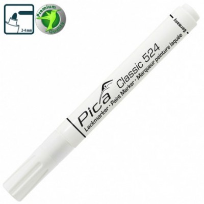 Жидкий промышленний маркер Pica Classic 524/52 Industry Paint Marker, белый (524/52)