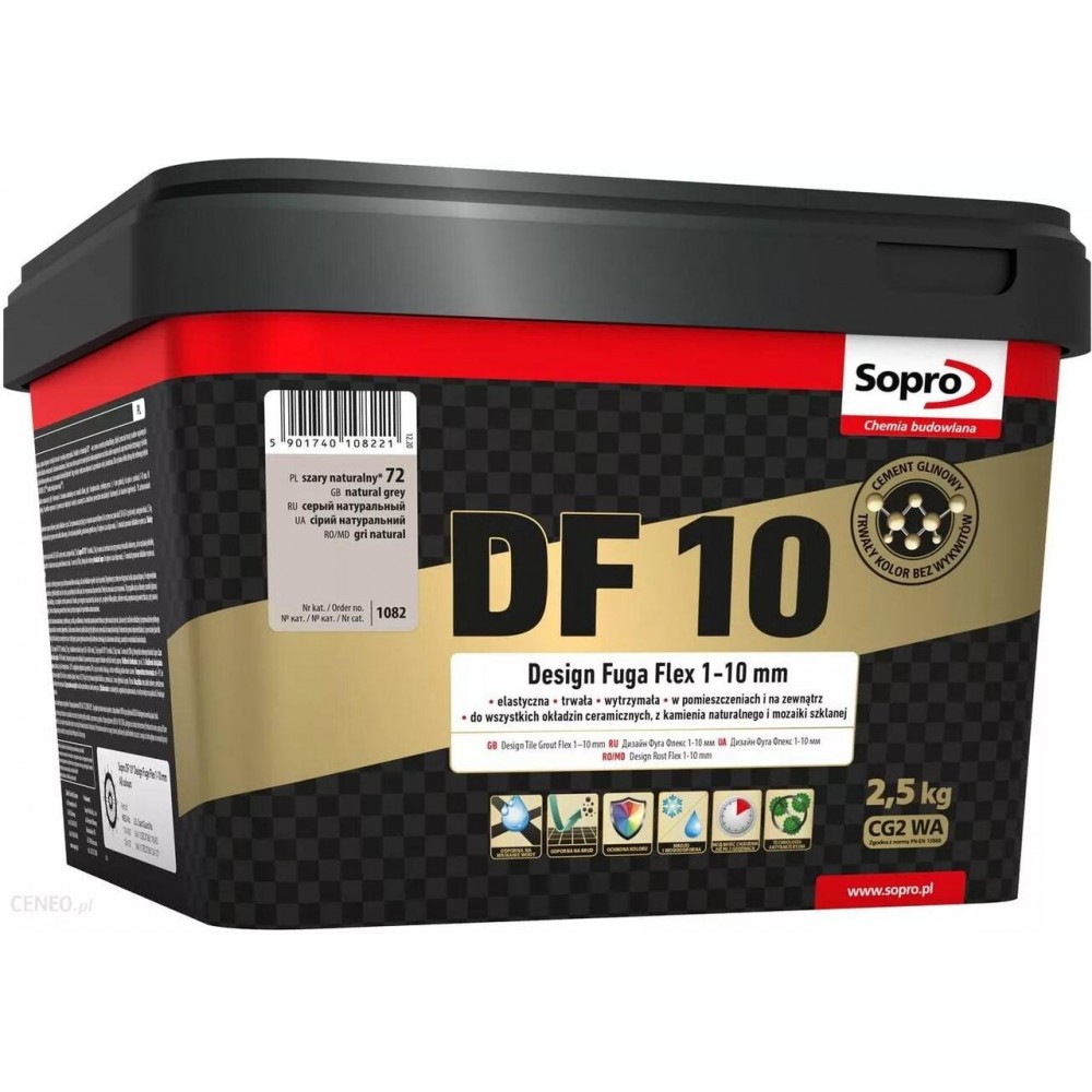 Затирка для швів Sopro DF 10 1082 натуральний-cірий №72 (2,5 кг) (1082/2,5)