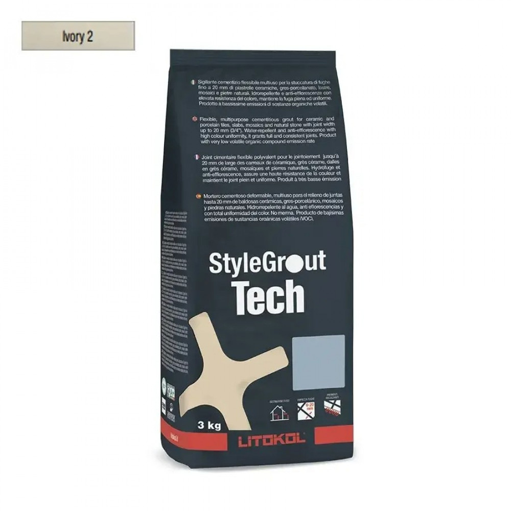 Цементна фуга StyleGrout Tech 0-20 (Ivory 2) 3 кг (SGTCHIVR20063)