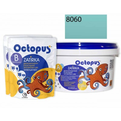 Двокомпонентна епоксидна фуга Octopus Zatirka колір бірюзово-морський 8060 2,5 кг (8060-2)