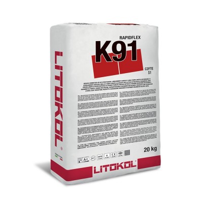 Клей на цементній основі Litokol Rapidflex К91 20 кг C2FТES1 сірий (K91G0020)