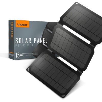 Портативное зарядное устройство солнечная панель VIDEX VSO-F515UU 15W (VSO-F515UU)