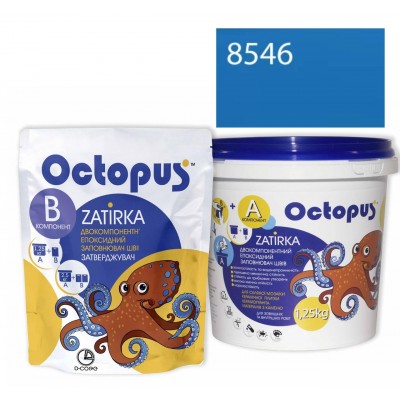 Двухкомпонентная эпоксидная затирка Octopus Zatirka цвет голубой 8546 1,25 кг (8546-1)