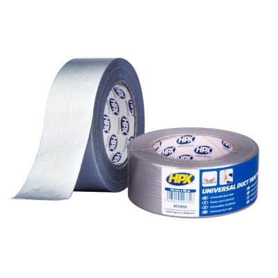 Армированная клейкая лента (сантехнический скотч) HPX Duct Tape Universal 1900 48ммх50м серебристая 