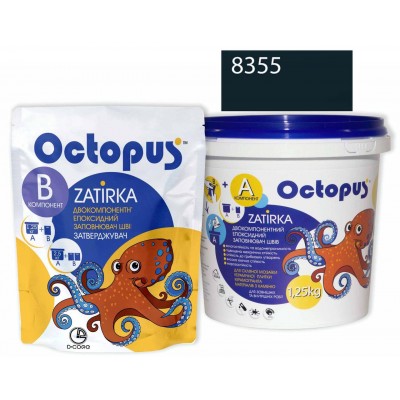 Двухкомпонентная эпоксидная затирка Octopus Zatirka цвет 8355 серо-зеленный 1,25 кг (8355-1)