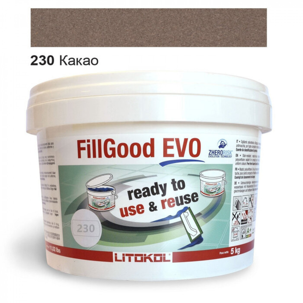 Поліуретанова фуга Litokol FillGood EVO 230 какао 5 кг (FGEVOCCA0005)