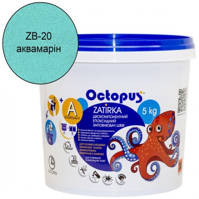 Двокомпонентна епоксидна фуга Octopus Zatirka колір Аквамарін 5 кг. (ZB20p)