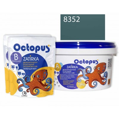 Двухкомпонентная эпоксидная затирка Octopus Zatirka цвет 8352 серо-зеленный 2,5 кг (8352-2)