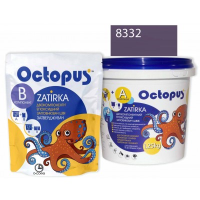 Двухкомпонентная эпоксидная затирка Octopus Zatirka цвет 8332 фиолетово-фиалковый 1,25 кг (8332-1)