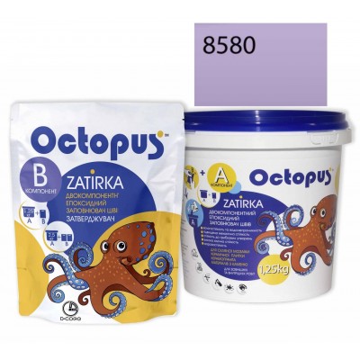 Двокомпонентна епоксидна фуга Octopus Zatirka колір бузковий 8580 1,25 кг (8580-1)