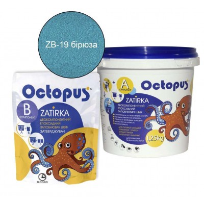 Двокомпонентна епоксидна фуга Octopus Zatirka колір бірюза 1,25 кг. (ZB19(1,25))