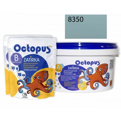 Двухкомпонентная эпоксидная затирка Octopus Zatirka цвет 8350 серо-зеленный 2,5 кг (8350-2)