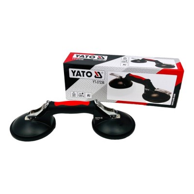 Двойная присоска YATO 125 мм до 120 кг для рельефных и гладких поверхностей (YT-37236)