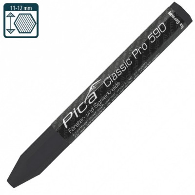 Промышленный маркер на восковой-меловой основе Pica Classic PRO 590/46, черный (590/46)