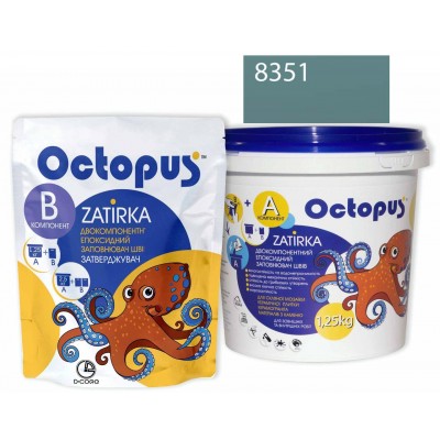 Двухкомпонентная эпоксидная затирка Octopus Zatirka цвет 8351 серо-зеленный 1,25 кг (8351-1)