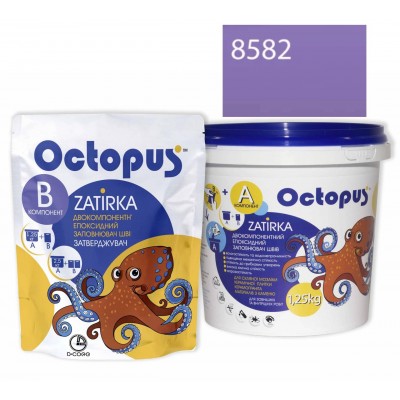 Двокомпонентна епоксидна фуга Octopus Zatirka колір бузковий 8582 1,25 кг (8582-1)