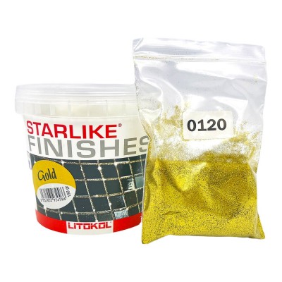 Добавка GOLD в эпоксидную затирку Litokol Starlike EVO эффект блестящей золотой крошки на 5 кг (STRGLD0150)