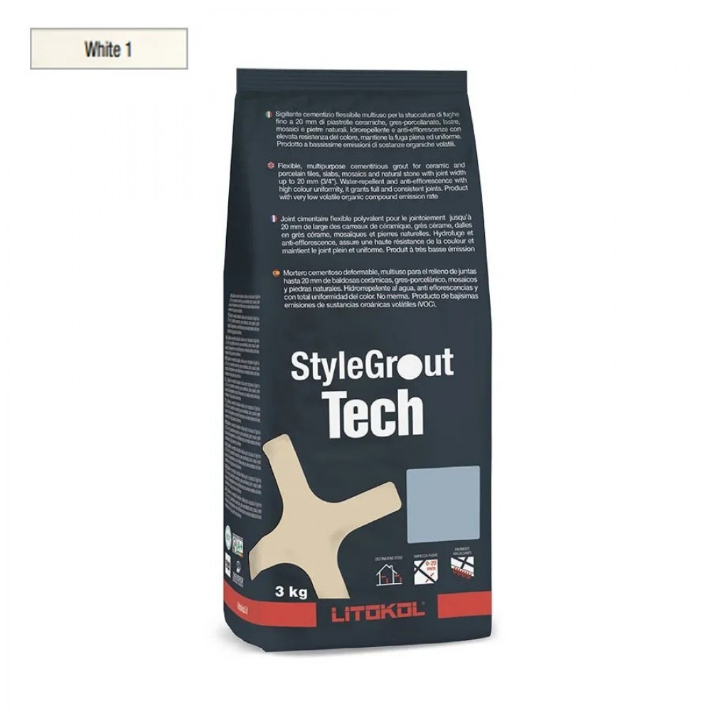 Цементная затирка StyleGrout Tech 0-20 (White 1) 3 кг (SGTCHWHT10063)