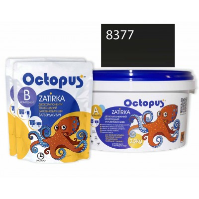Двухкомпонентная эпоксидная затирка Octopus Zatirka цвет 8377 серый асфальт 1,25 кг (8377-1)