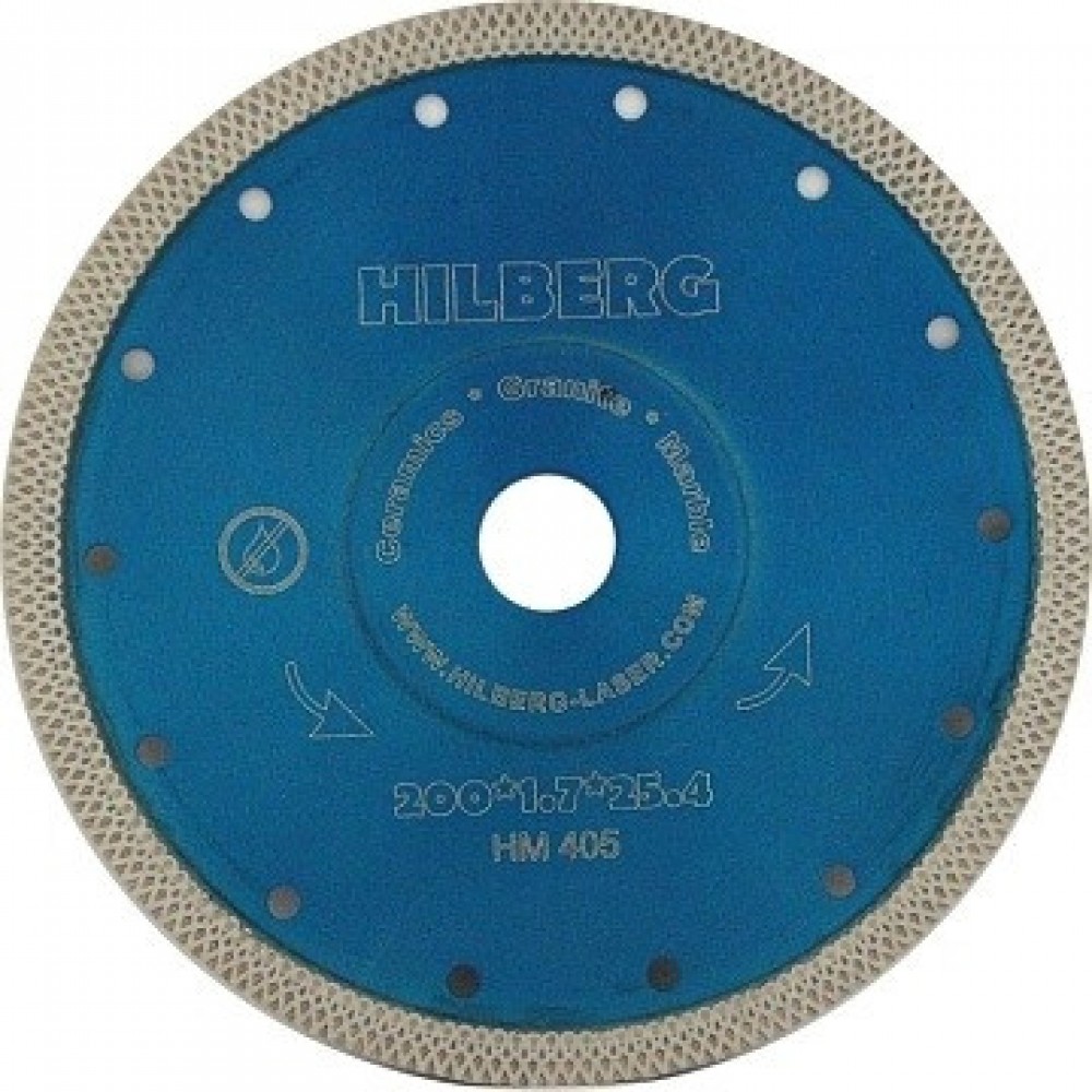Диск алмазный Hilberg Turbo 200 мм для керамогранита/керамики/мрамора/гранита (HM405)