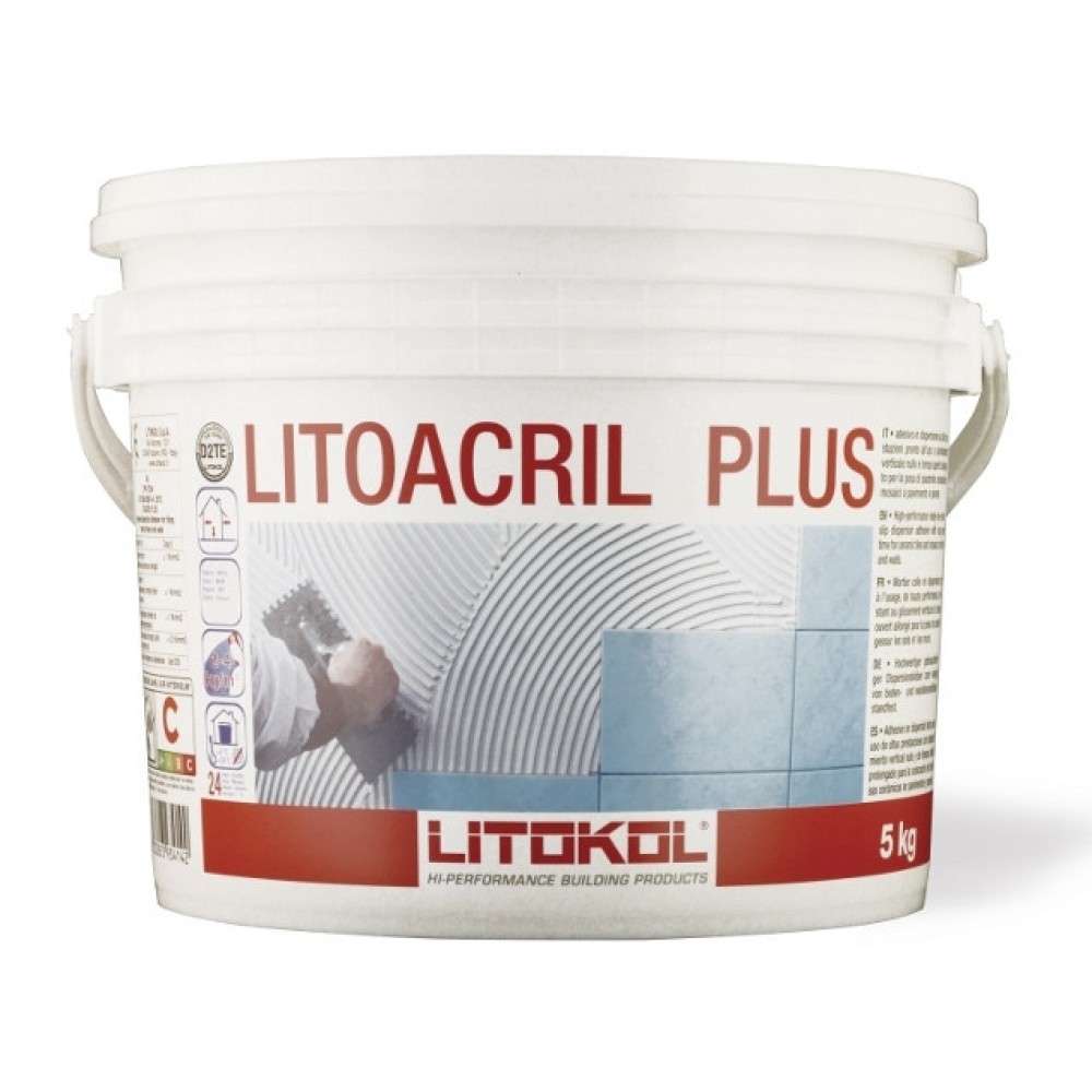 Дисперсионный клей Litokol LITOACRIL PLUS 5 кг белый (LACR0005)