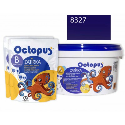 Двухкомпонентная эпоксидная затирка Octopus Zatirka цвет 8327 фиолетово-фиалковый 2,5 кг (8327-2)