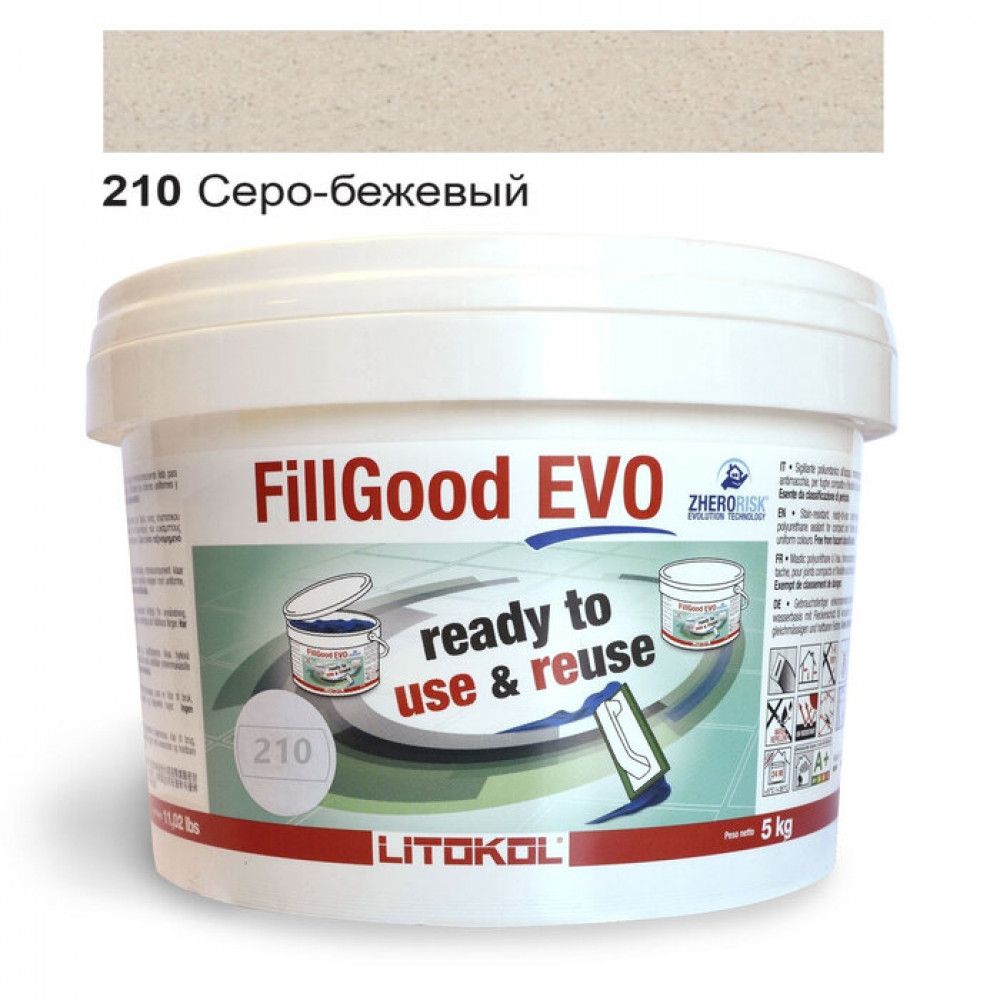 Поліуретанова фуга Litokol FillGood EVO 210 сіро-бежевий 5 кг (FGEVOGRE0005)