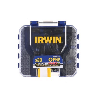 Биты IRWIN IMPACT PRO 1/4" 25мм PH2, 20шт (в кейсе) (IW6061304)