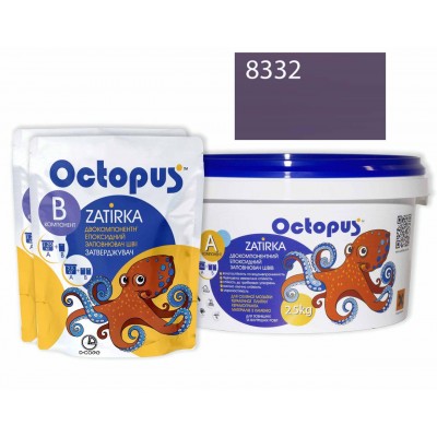 Двухкомпонентная эпоксидная затирка Octopus Zatirka цвет 8332 фиолетово-фиалковый 2,5 кг (8332-2)