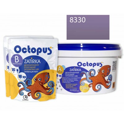 Двухкомпонентная эпоксидная затирка Octopus Zatirka цвет 8330 фиолетово-фиалковый 2,5 кг (8330-2)