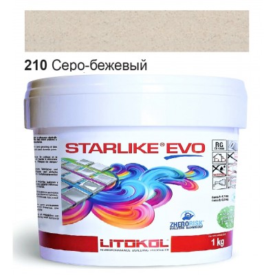 Епоксидна фуга Litokol Starlike EVO 210 сіро-бежева 1 кг (STEVOGRE0001)