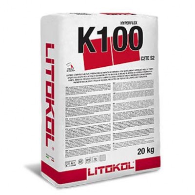 Клей на цементной основе Litokol HYPERFLEX K100 20 кг C2TES2 серый (K100G0020)