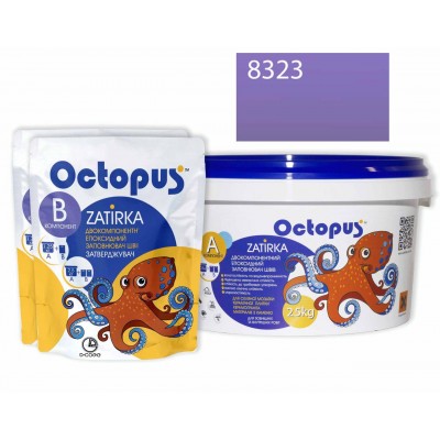 Двухкомпонентная эпоксидная затирка Octopus Zatirka цвет 8323 фиолетово-фиалковый 2,5 кг (8323-2)