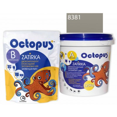 Двухкомпонентная эпоксидная затирка Octopus Zatirka цвет 8381 серо-теплый 1,25 кг (8381-1)