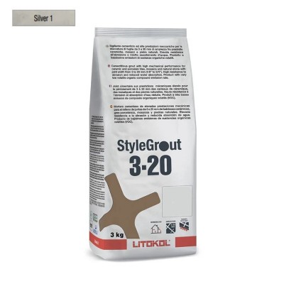 Цементная затирка StyleGrout 3-20 (Silver 1) 3 кг (SG320SLV10063)
