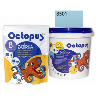 Двухкомпонентная эпоксидная затирка Octopus Zatirka цвет бирюзовый океан 8501  1,25 кг (8501-1)
