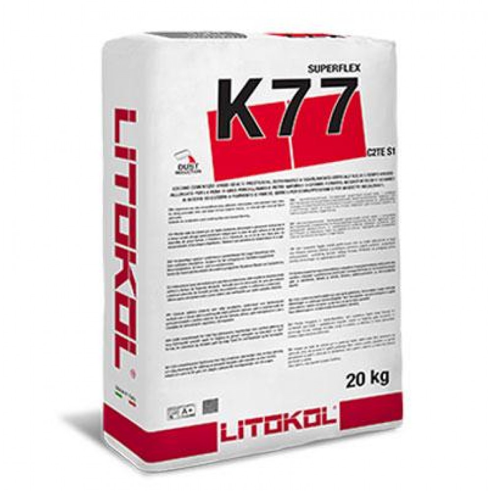 Клей на цементной основе Litokol SUPERFLEX K77 20 кг C2TES1 серый (K77G0020)