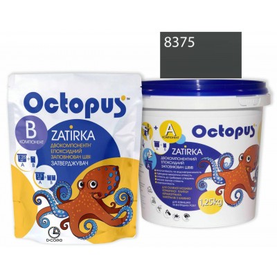 Двухкомпонентная эпоксидная затирка Octopus Zatirka цвет 8375 серый асфальт 1,25 кг (8375-1)