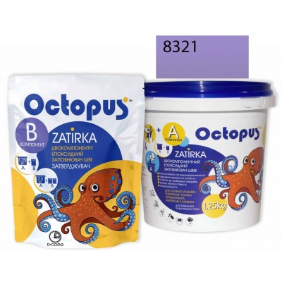 Двокомпонентна епоксидна фуга Octopus Zatirka колір фіолетово-фіалковий 8321 1,25 кг (8321-1)