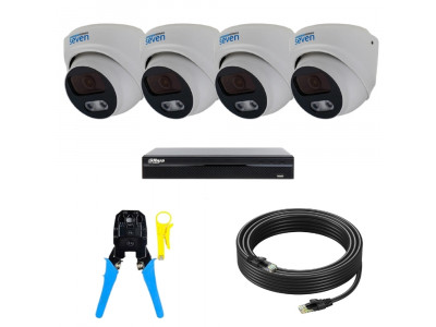 Комплект IP відеоспостереження на 4 камери для вулиці, Dahua 2 МП (NVR1104HS-7212-4-street)