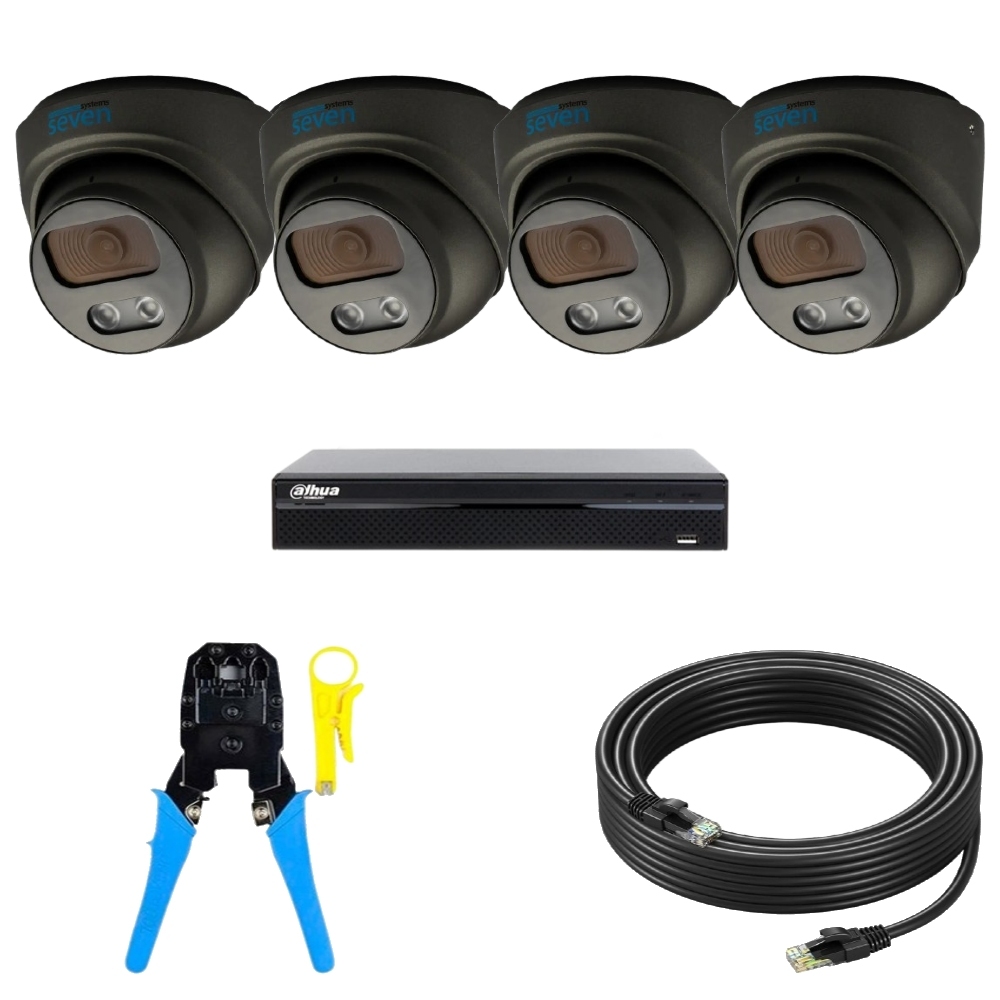 Комплект IP відеоспостереження на 4 камери для дачі, Dahua 2 МП (NVR1104HS-7212B-4-dacha)