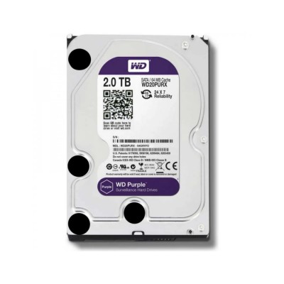 Накопичувач HDD SATA 2.0TB WD Purple 5400rpm 64MB (WD20PURX)